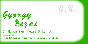 gyorgy mezei business card